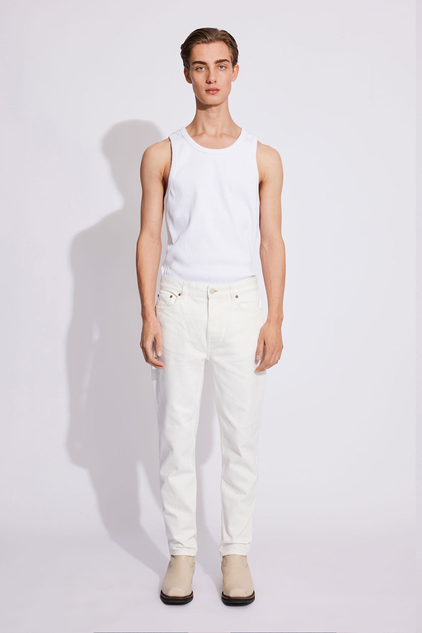 Won Hundred Men Ben 5-Pockets Tinted White