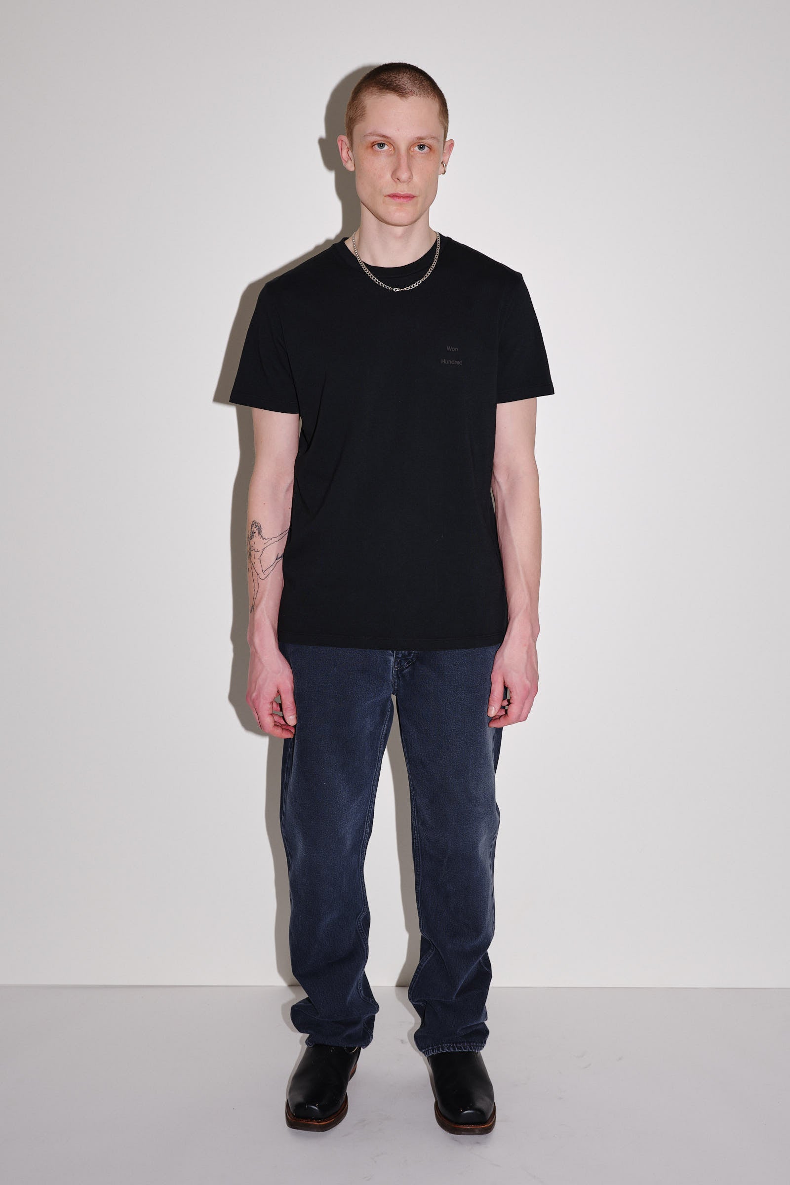 Won Hundred Men Troy Rubber T-shirt T-shirt Black